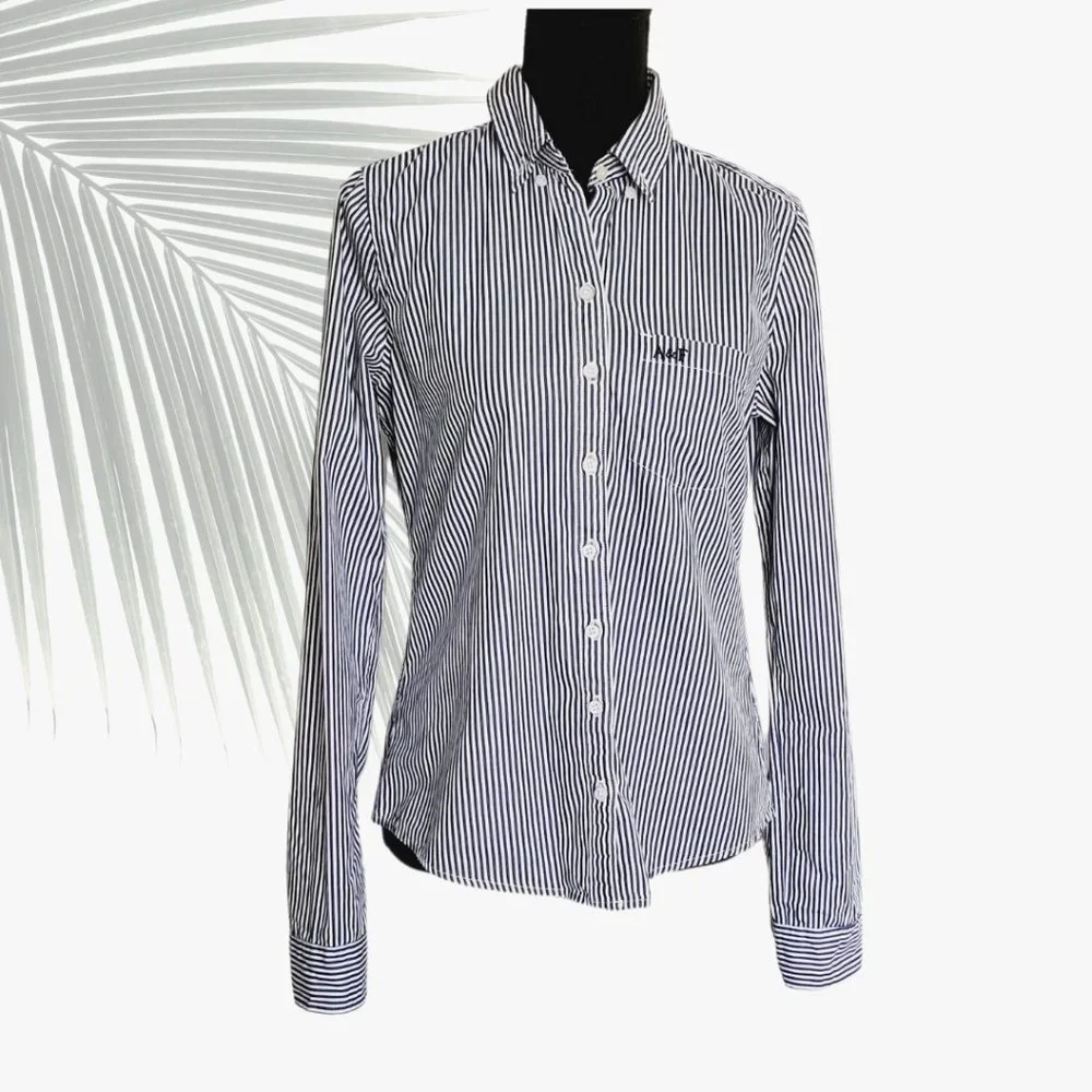 Abercrombie & Fitch Womens Striped Button Down EUC - Picture 7 of 7